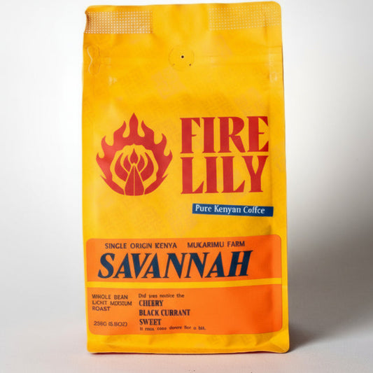 Savannah Light Roast Fire Lily Kenyan single-origin coffee bag